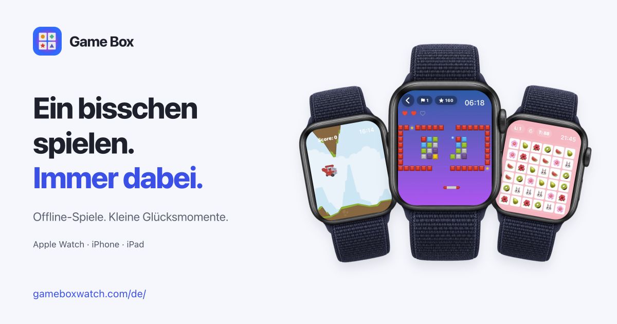 Game Box Motiv mit echten Spielszenen auf der Apple Watch
