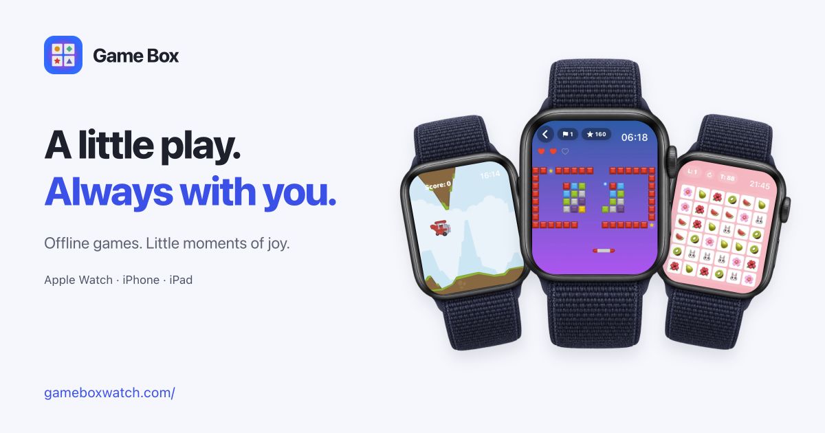 Game Box social artwork with real Apple Watch gameplay