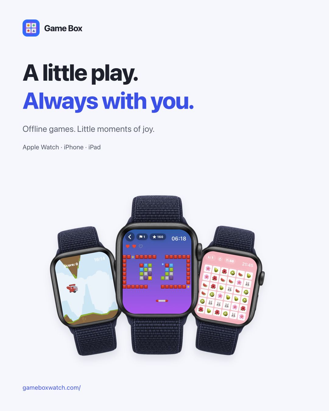 Game Box social artwork with real Apple Watch gameplay