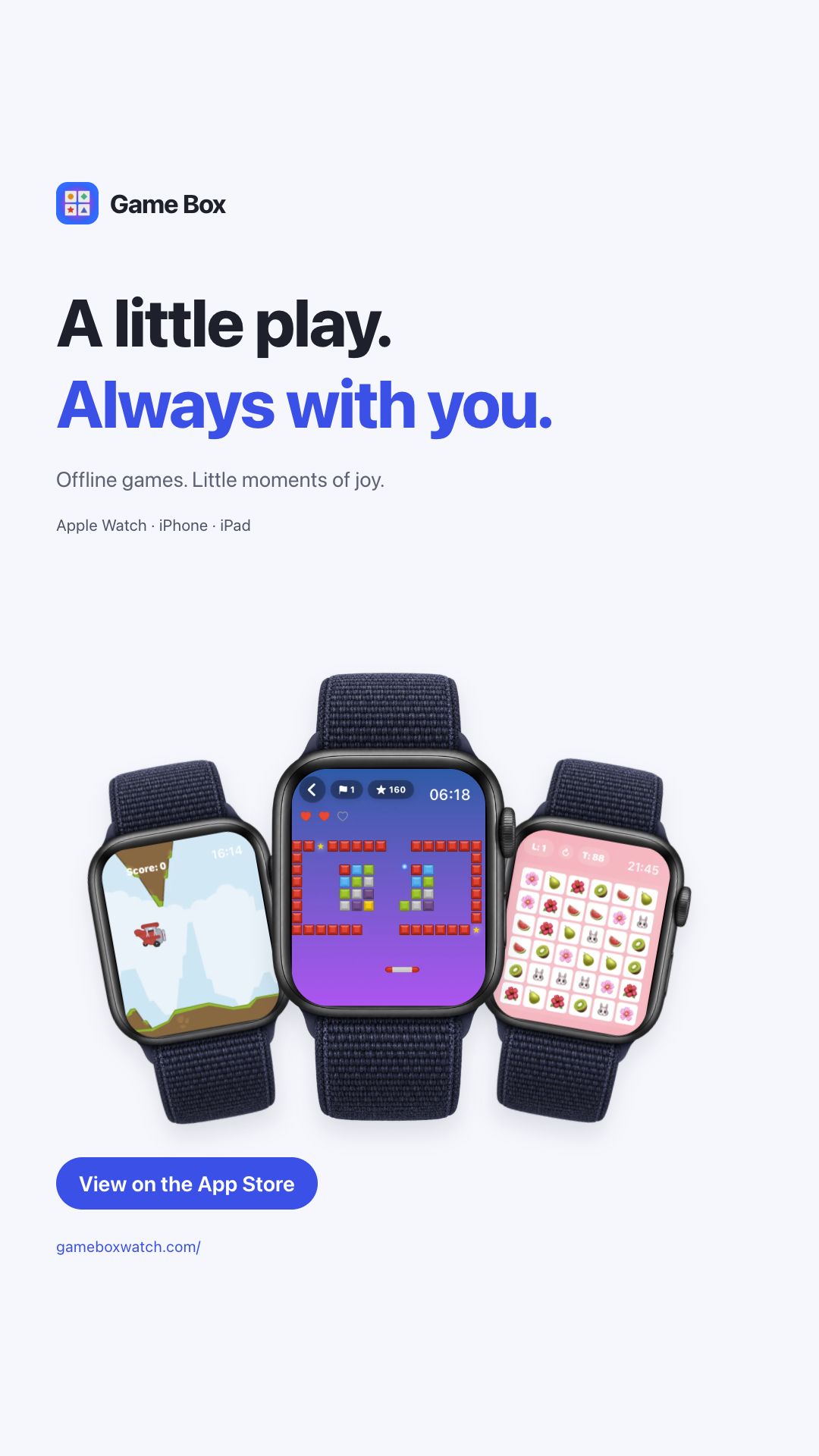 Game Box social artwork with real Apple Watch gameplay