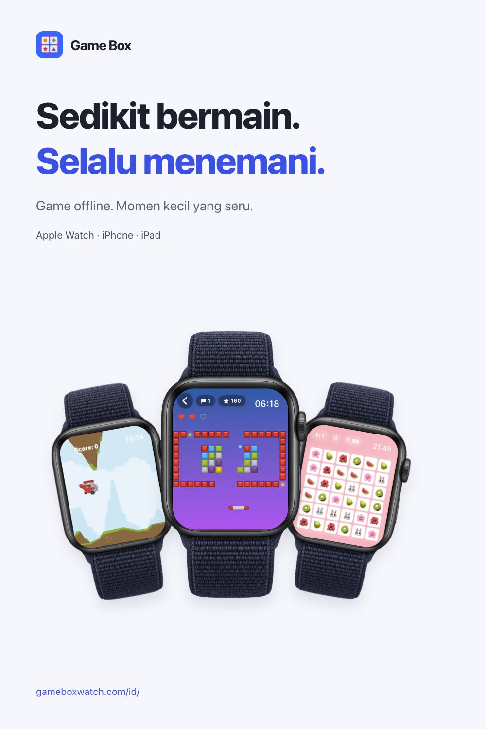 Gambar Game Box dengan cuplikan asli game Apple Watch