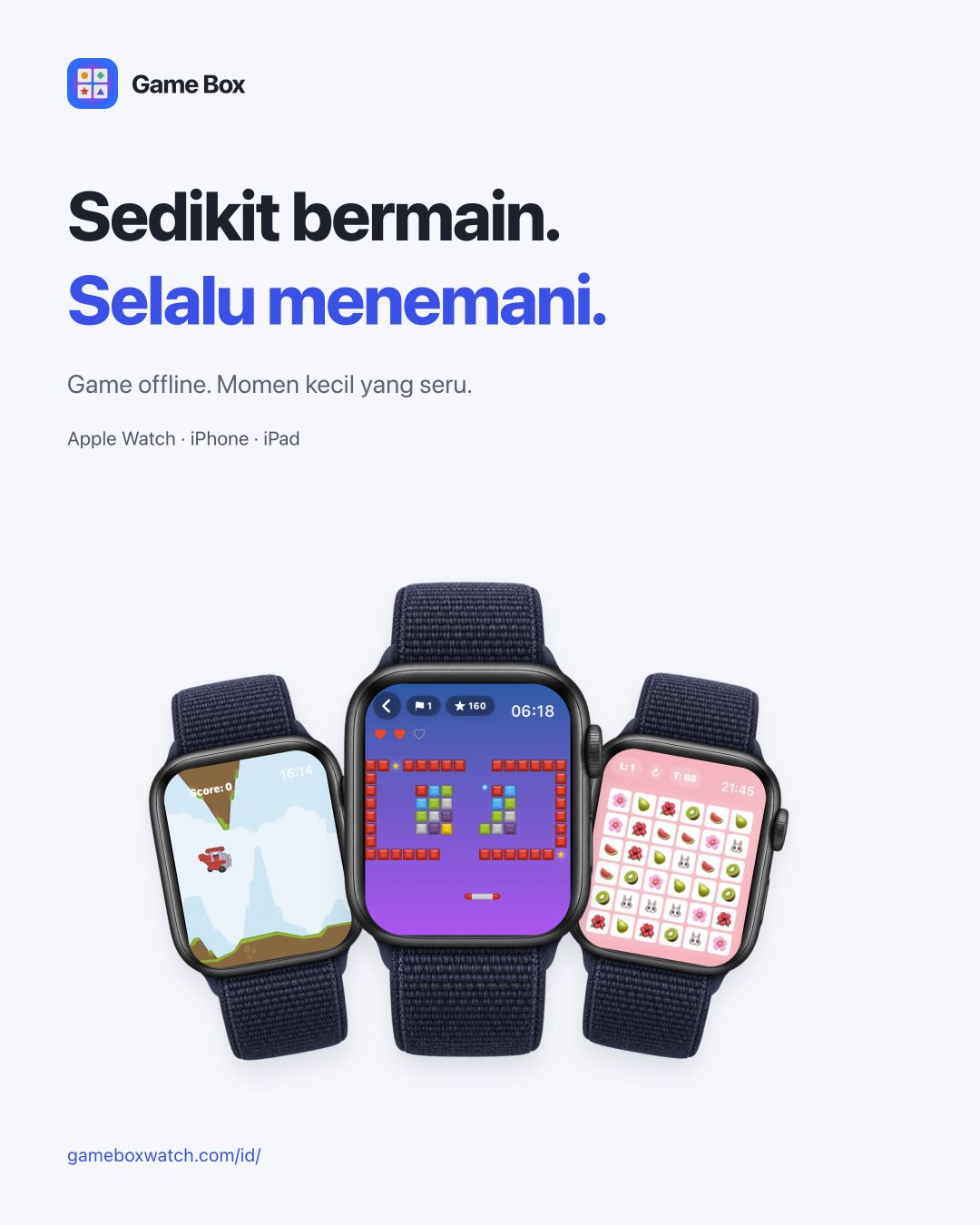 Gambar Game Box dengan cuplikan asli game Apple Watch